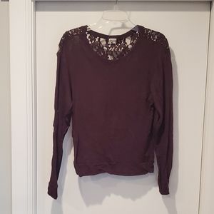 Purple Lace Long Sleeve Top